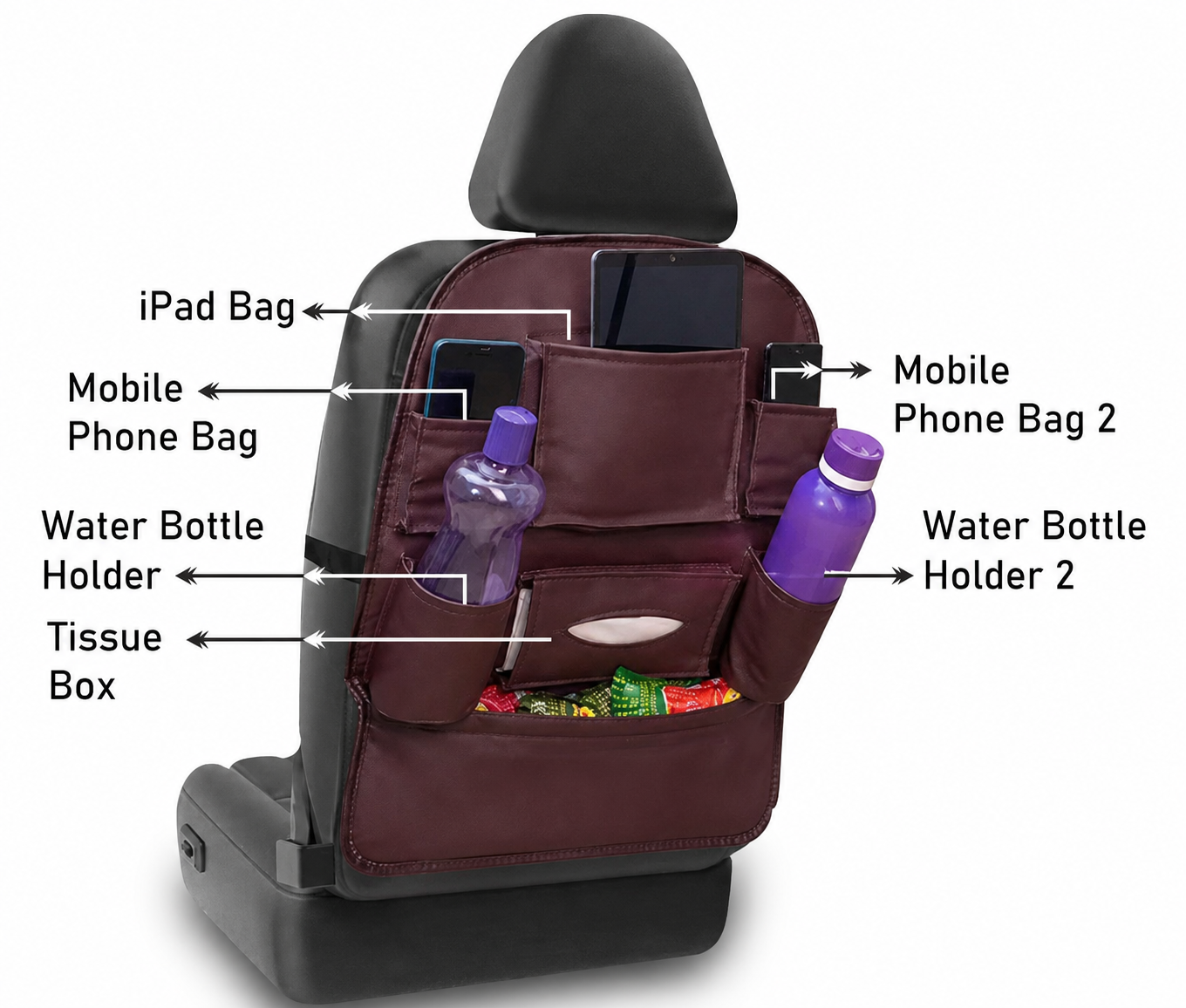 Car Seat Back Organizer Storage